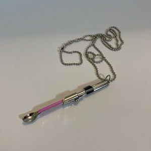 Mini spoon necklace Star Wars inspired Light Saber small tiny spoon pendant Pink
